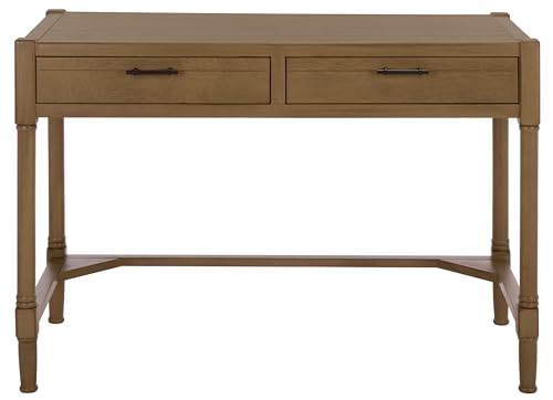 SAFAVIEH Home Collection – Filbert Desert Brown Writing Desk, 2-Drawer Traditional Desk, Classic Home Office Design (DSK5701G) - color: Desert Brown