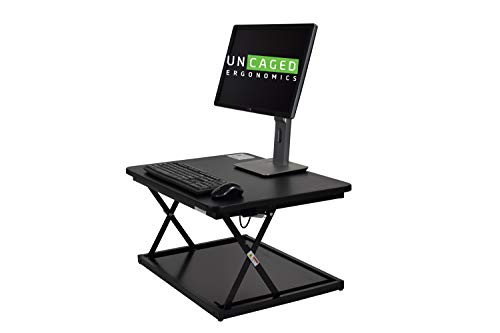 Uncaged Ergonomics Small Standing Desk Converter & Desk Riser (2 Pack) - color: 2 Pack | BLACK