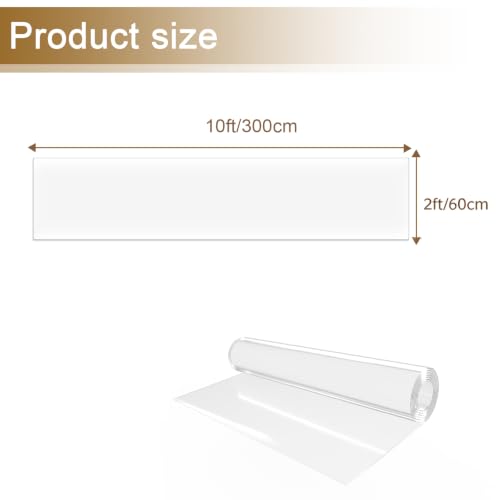 2x10ft Clear Plastic Runner, 24x120 in Plastic Hallway Floor Mat, 60 mil Thick Vinyl Floor Carpet, Large Transparent Area Rug for Entryway Kitchen - color: Frosted, size: 2x10ft