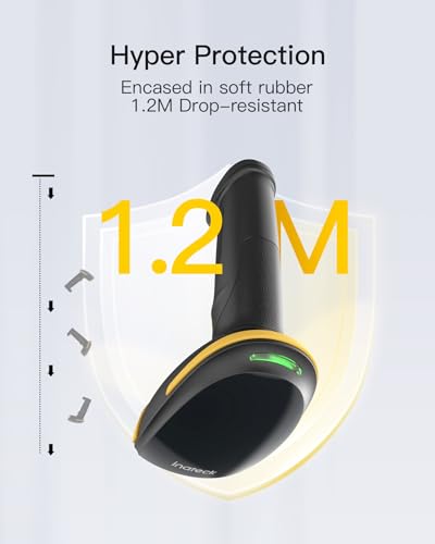 Inateck 2D Barcode Scanner with Intelligent Stand, Wireless QR Code Scanner, Handheld Scanner with APP and SDK, 2D Imager with 2600mAh Battery, BCST-35