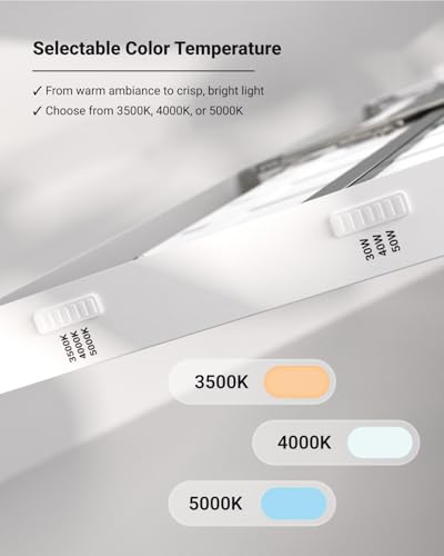 Sunco 10 Pack 1x4 LED Flat Panel Light, Dual Selectable CCT 3500K/4000K/5000K & Wattage 30W/40W/46W, 5700LM, 0-10V Dimming, Surface Mount, Matte White, Drop Ceiling Fixture - ETL DLC | 5700LM, Selectable Wattage 30W/40W/46W, Selectable CCT 3500K/4000K/500