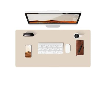 Desk Pad, Leather Non-Slip Laptop Computer Desk Keyboard Mat, Table Protector Blotter Mat, Large Mouse Pad (24" x 12")-Creamy White - color: Creamy White