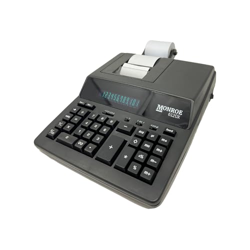 Monroe Systems for Business 6120X 12-Digit Business Medium Duty Calculator, Black
