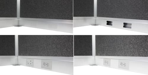 Versare Pre-Configured Hush Panel Electric Cubicle | Workstation Divider Walls | Cubicle Privacy Panels | Office Partition Walls - color: Ocean, size: 6' x 6' Double