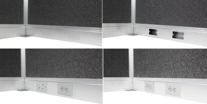 Versare Pre-Configured Hush Panel Electric Cubicle | Workstation Divider Walls | Cubicle Privacy Panels | Office Partition Walls - color: Ocean, size: 6' x 6' Single