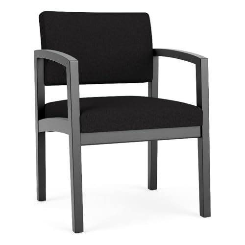 Lenox Wood Reception Waiting Room Healthcare Guest Chair/Black Wood/Black - color: Black