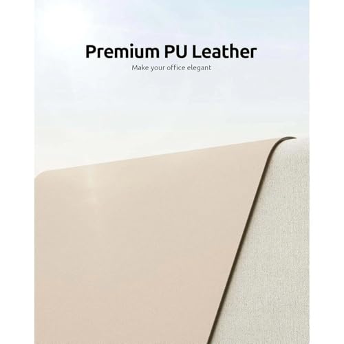 Desk Pad, Leather Non-Slip Laptop Computer Desk Keyboard Mat, Table Protector Blotter Mat, Large Mouse Pad (24" x 12")-Creamy White - color: Creamy White
