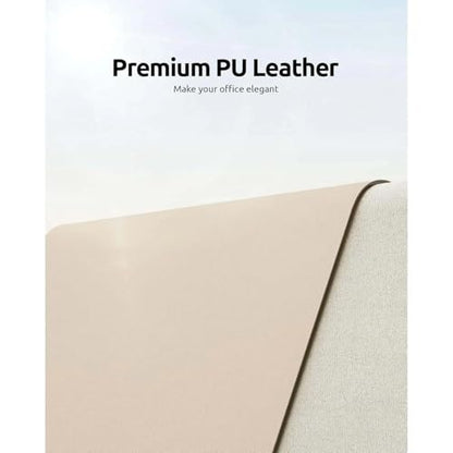 Desk Pad, Leather Non-Slip Laptop Computer Desk Keyboard Mat, Table Protector Blotter Mat, Large Mouse Pad (24" x 12")-Creamy White - color: Creamy White