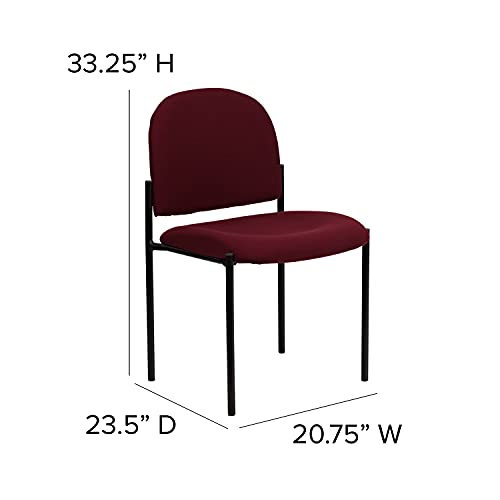 EMMA + OLIVER Burgundy Fabric Stackable Steel Side Reception Chair - color: Burgundy Fabric