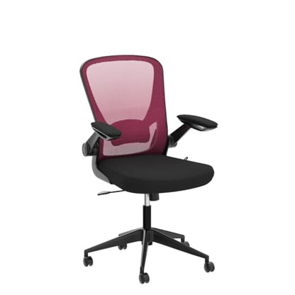 Home Office Chair Ergonomic Desk Chair Mesh Computer Chair with Lumbar Support Flip-up Arms Swivel Rolling Executive Task Chair Adjustable Chair for Adults(Pink) - color: Pink
