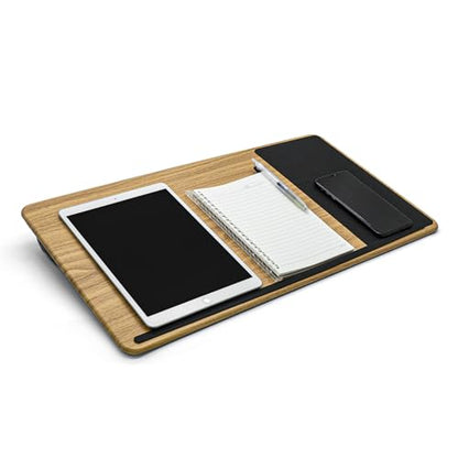Lap Desk with Soft Cushion and Wrist Rest – Portable Laptop Desk for Bed, Couch & Home Office, Removable Mouse Pad & Anti-Slip Strip for 17 inch Laptop (Large, Wood Pattern) - size: Large
