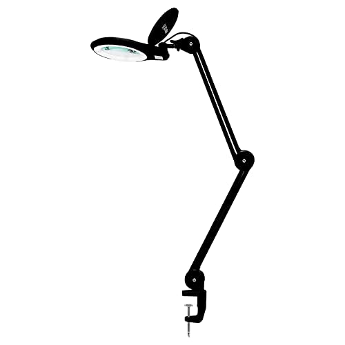 Neatfi LED Magnifying Lamp, 1200 Lumens, 5-Inch 8-Diopter Lens (Black) - color: Black, size: 8-Diopter