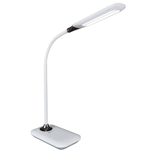 OttLite Enhance LED Sanitizing Desk Lamp with USB Charging, White | ClearSun LEDs Reduce Eyestrain | Sanitizing Light | Flexible Neck | Eliminates Bacteria