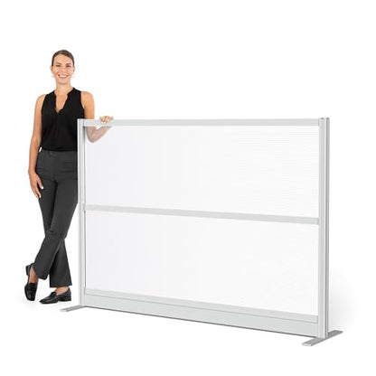 Stand Up Desk Store Modular Room Divider Wall, 70" W x 48" H | Aesthetic, Office Partition Walls & Cubicle Wall Dividers, Lightweight, Durable, Translucent - size: 70" x 48"