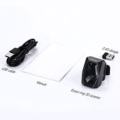 Eyoyo Mini Wearable 2D 1D QR Bluetooth Finger Ring Barcode Scanner - color: Orange