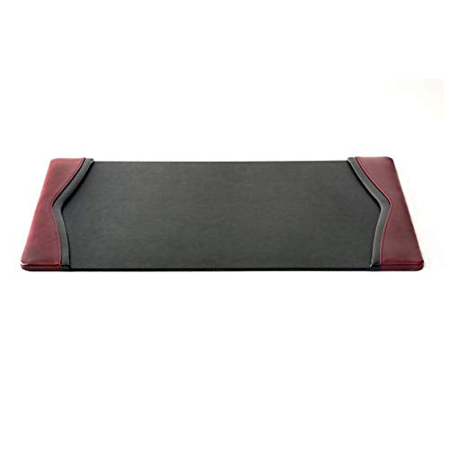 Dacasso Burgundy Leather 25.5" x 17.25" Side Rails Desk Pad - color: Burgundy, size: 25.5" x 17.3"