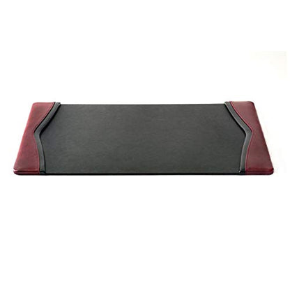 Dacasso Burgundy Leather 25.5" x 17.25" Side Rails Desk Pad - color: Burgundy, size: 25.5" x 17.3"
