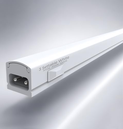 Under Cabinet Lighting Plug in, Dimmable 3CCT 3000/4000/5000K AC120V Super Bright Ultra Slim Linkable LED Counter Lights for Kitchen, Shelf, Closet, Cupboard, White 12 inch 1Pack - size: 12 Inch