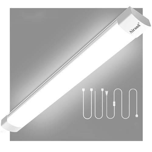Airand Utility LED Shop Light Fixture 2FT with Plug, Linkable led Tube Light 5000K Under Cabinet Lighting,1800 LM LED Ceiling and Closet Light 18W, Corded Electric with ON/Off Switch - size: 2FT-1PCS