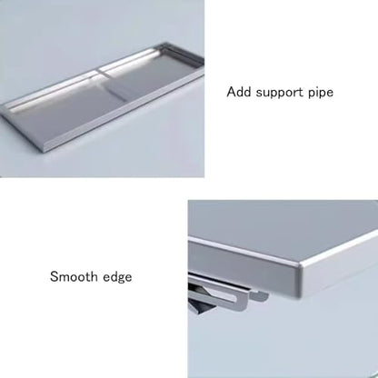Stainless Steel Folding Wall Table Floating Desk Wall Mounted Fold Down Desk Workbench for Small Spaces Kitchen Office Balcony Laundry(40x30cm/16x12in) - size: 40x30cm/16x12in