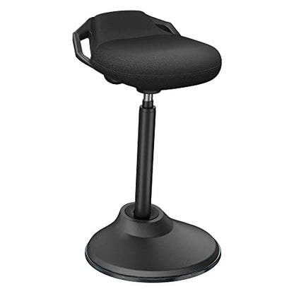 Standing Desk Chair, Adjustable Ergonomic Standing Stool, Swivel Sitting Balance Chair, Anti-Slip Bottom Pad - color: Black