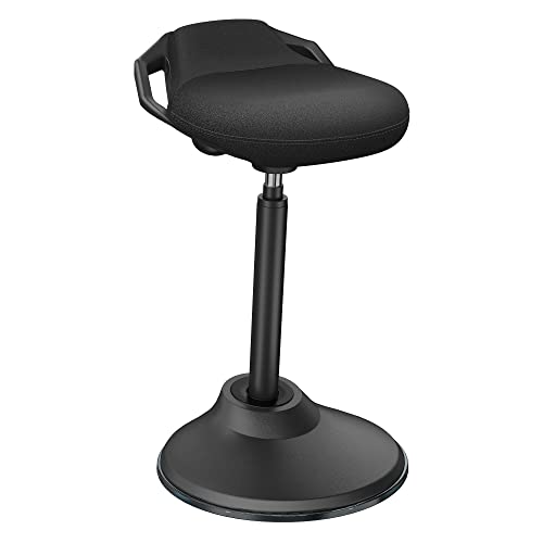Standing Desk Chair, Adjustable Ergonomic Standing Stool, Swivel Sitting Balance Chair, Anti-Slip Bottom Pad - color: Black