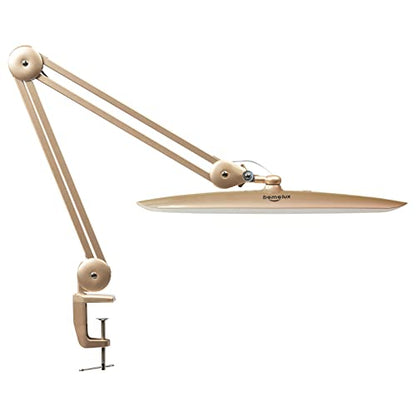 20-Inch LED Desk Lamp with Clamp, 24W 2200LM, Gold | 117 SMD LEDs with 4 brightness levels provide eye-caring lighting for reading, crafting, office work, and study - size: GOLD-NonCCT-Non Protective