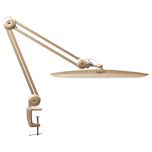 20-Inch LED Desk Lamp with Clamp, 24W 2200LM, Gold | 117 SMD LEDs with 4 brightness levels provide eye-caring lighting for reading, crafting, office work, and study - size: GOLD-NonCCT-Non Protective