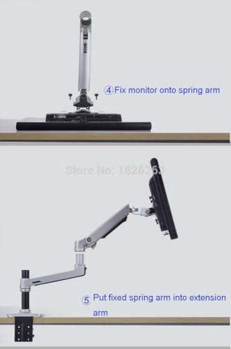 XSJ8013C Aluminum Alloy Ultra Long Arm LED LCD Monitor Holder Table Clamping Full Motion Monitor Mount Support (Silver) - color: Silver