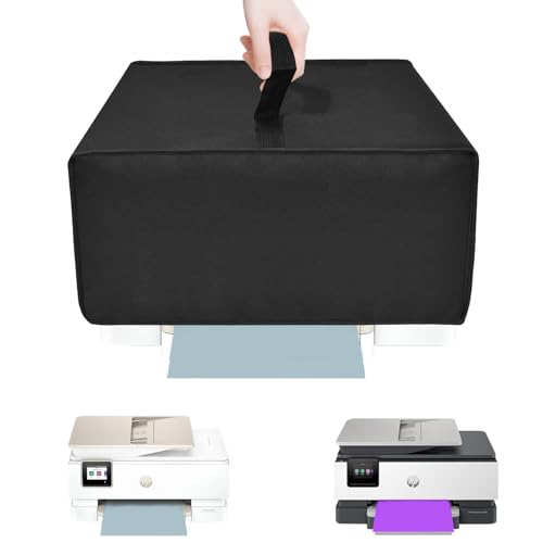 NUENSS-ROR Cover for HP Printer, Heavy Duty Waterproof Anti-static Protector Case with Handle, Printer Dust Cover Compatible with HP OfficeJet Pro 8125e/Envy Photo 7975 Wireless Inkjet Printer (Black) - color: Black