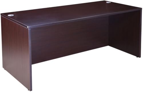 Boss Office Products Holland Executive U-Shape Desk with File Storage Pedestal and Hutch, 66", Mocha