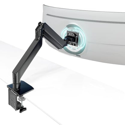 Mount-It! Heavy Duty Monitor Arm, 49-57" Ultrawide, 55 lbs | Full motion gas spring arm, tilt swivel rotate, VESA 75 & 100, fits Samsung Odyssey G9.