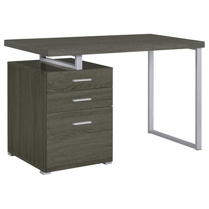 Coaster Brennan 47-Inch Rectangular 3-Drawer Desk, Weathered Grey 800520 - color: Weathered Grey