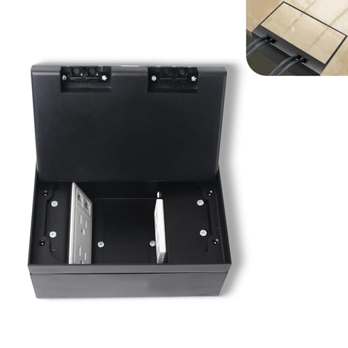 Recessed Flat Hidden Socket Kit with 4 * 15A Receptacle+2 * 4.8A USB Charging Ports+2-Port RJ45 Datacom Receptacle. Corrosive Resistant Hardware,Black - color: Black, size: Hidden two-row ground insert (4.8A A+A)