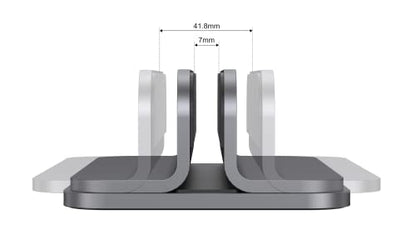 Aluminum Laptop Vertical Stand Organizer, Sturdy Laptop Computer Holder Desktop Stand Compatible with new Retina Apple MacBook Pro/Air/Neo, Mac mini & iPad Pro - Spacegrey - color: Spacegrey