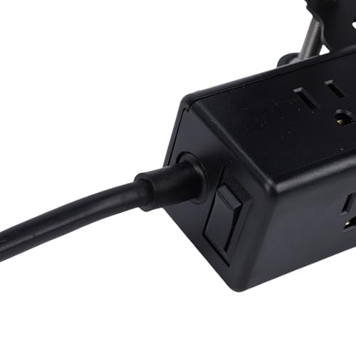 Desk Clamp Power Strip, Fire Retardant ABS with 13 AC Outlets and 4 USB Ports, Extra Long Cord for Home Office Desk (US Plug)