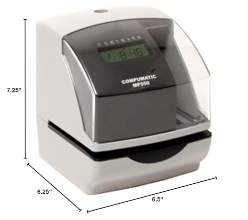 MP550 Digital Electronic Time Recorder & Document Stamp | Heavy duty & durable. Programmable print can include date, time, numbering, and text. For employee payroll, job forms, more