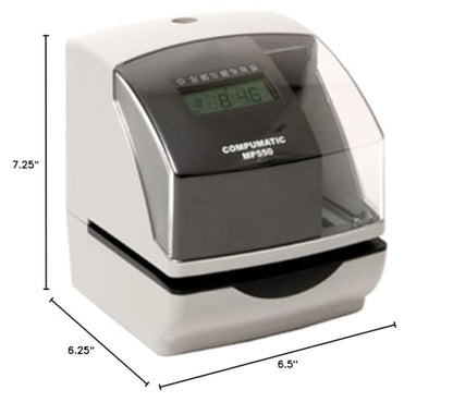 MP550 Digital Electronic Time Recorder & Document Stamp | Heavy duty & durable. Programmable print can include date, time, numbering, and text. For employee payroll, job forms, more
