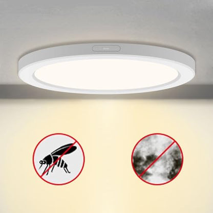 Flush Mount Ceiling Light Fixture - ETL Certified - 5 Inch Dimmable 3000K Warm White LED, 0.63'' Ultra Thin Round Design for Bedroom, Bathroom, Kitchen, Hallway, Basement, Closet (9-Pack)‌ - color: White, 3000K, size: 5 inch (9 Pack)