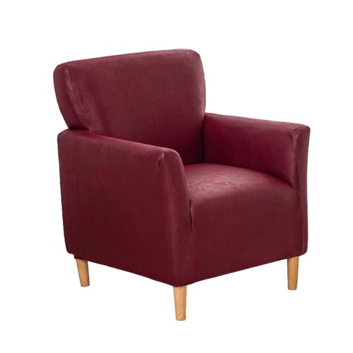 LiveGo Stretch Mid Century Modern Armchair Slipcover 1-Piece Jacquard Accent Chair Covers with Arms Soft Waterproof Chair Slipcovers for Living Room Furniture Protector Office (Color D04) - color: Color D04
