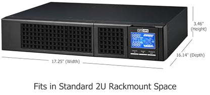 OPTI-UPS DS1500E-RM II (1500VA / 1500W) Online Double Conversion Uninterruptible Power Supply, Pure Sine Wave, UPS Battery Backup, Surge Protection - size: 1500va-Tower-Rackmount