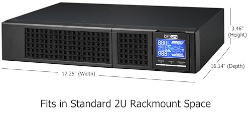OPTI-UPS DS1500E-RM II (1500VA / 1500W) Online Double Conversion Uninterruptible Power Supply, Pure Sine Wave, UPS Battery Backup, Surge Protection - size: 1500va-Tower-Rackmount