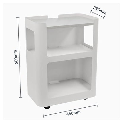 Desky Minimal Open Mobile Pedestal – 3-Tier Open Storage Cabinet with Hidden Swivel Casters and Integrated Cable Management, Black Frame/Jarrah Legno - color: Jarrah Legno / Black, size: Black