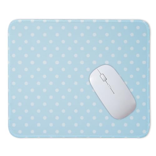 Mouse Pad for Desk with Stitched Edge, Premium Cute Washable Mouse Pads. Computer Mousepad with Non-Slip Rubber Base, Mousepads for Laptop, 9.25x7.75x0.12 inch (Aqua Dots) - color: Aqua Dots