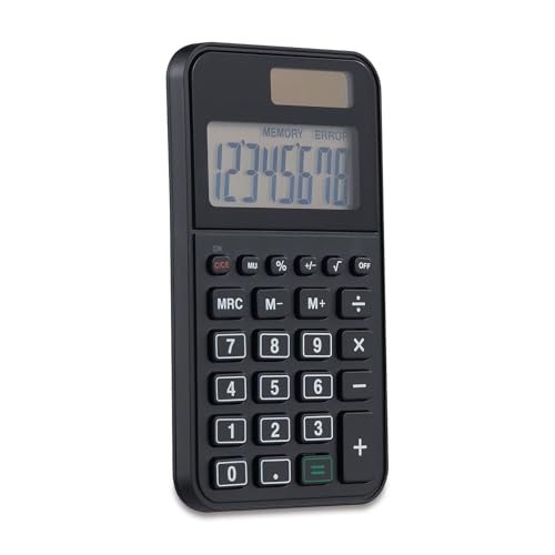 Staples 8-Digit Battery & Solar Pocket Calculator, Basic, Black - size: 1 Pack, style: 8-Digit