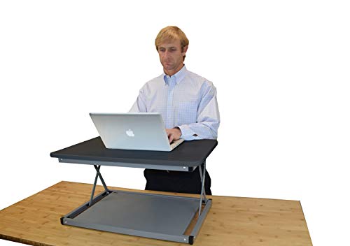 Uncaged Ergonomics Small Standing Desk Converter & Desk Riser (2 Pack) - color: 2 Pack | BLACK