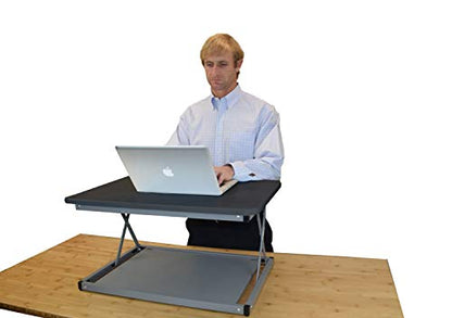 Uncaged Ergonomics Small Standing Desk Converter & Desk Riser (2 Pack) - color: 2 Pack | BLACK