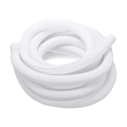 MECCANIXITY Split Sleeve Wire Loom 1-1/2" 25Ft White Self Wrapping Braided Sleeve UL94-V2 Fireproof PET Sleeving for Automotive, Home Cable Management - color: White, size: 1-1/2" x 25Ft