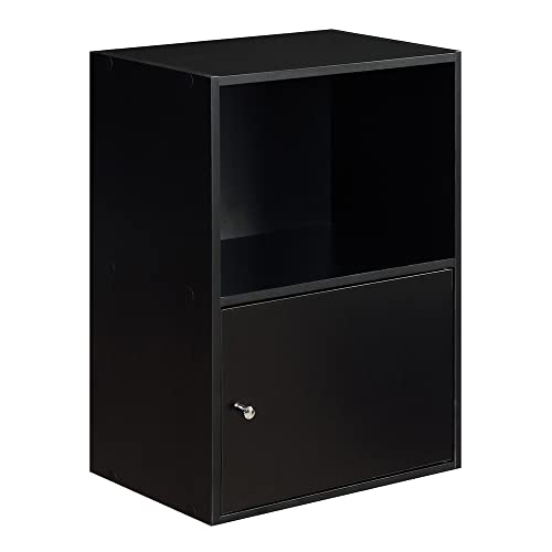 Convenience Concepts 151186 1-Door X-Tra Storage Cabinet, Black - color: Black