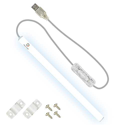 TrueColor USB LED Under Cabinet Light Bar, Frosted Cover, 12 in, Daylight - color: Daylight, size: 12 inches